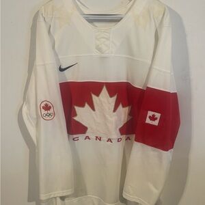 Nike White & Red Canada Maple Leaf Hockey Jersey